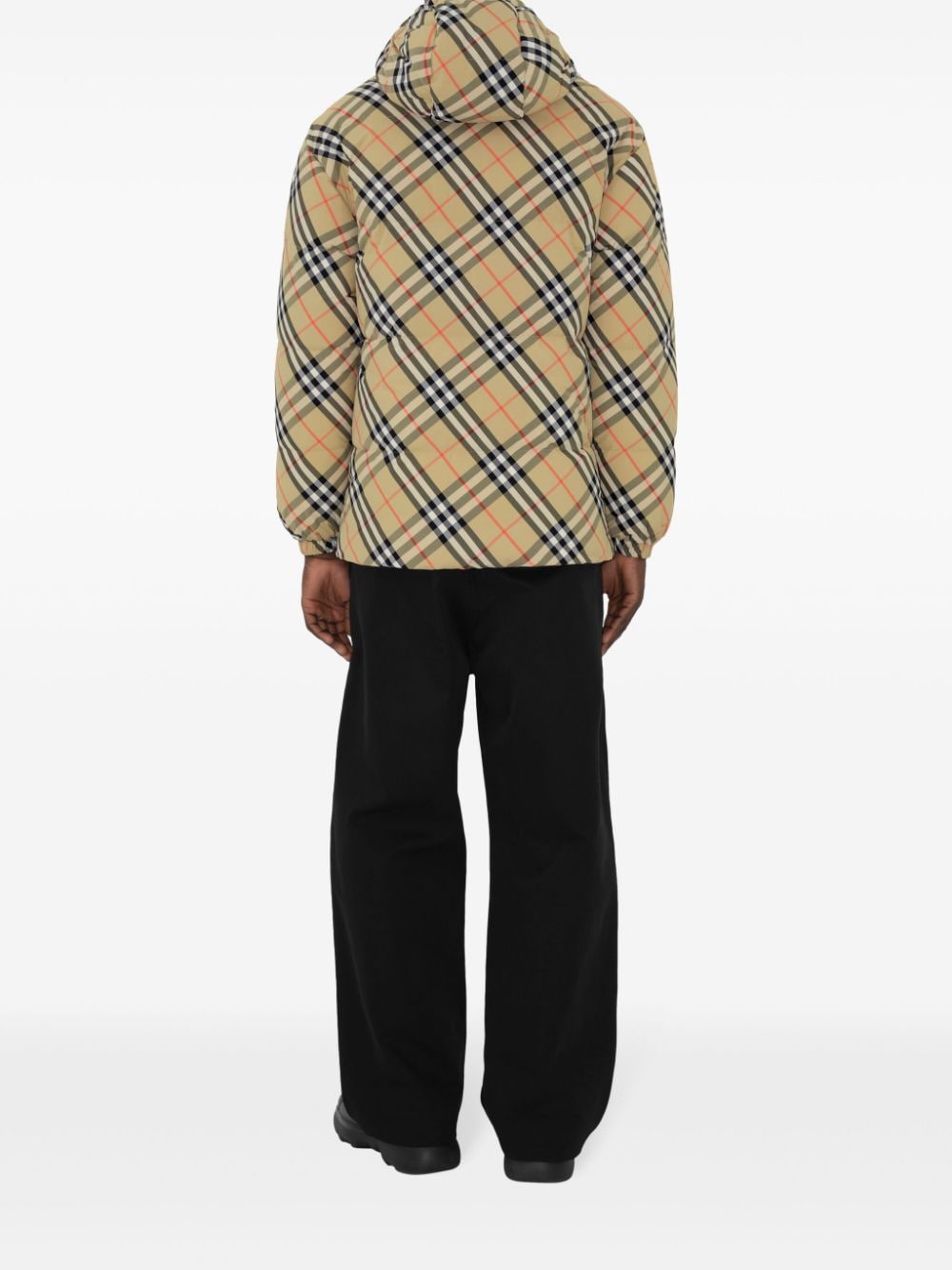 Shop Burberry Reversible Check Nylon Puffer Jacket In Neutrals