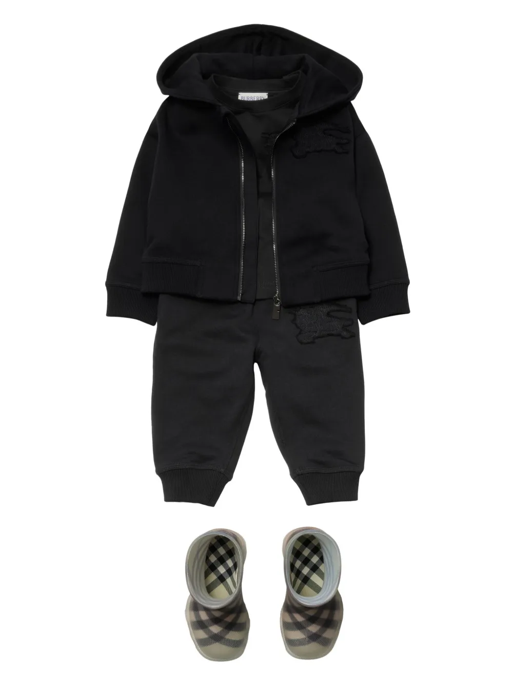 Burberry Kids T-shirt van biologisch katoen met applicatie Zwart