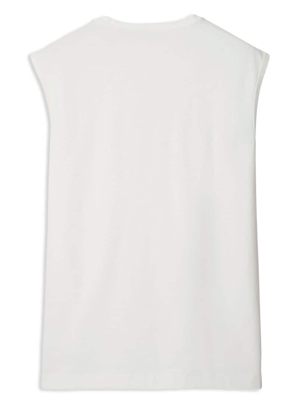 Shop Burberry Crystal-embellished Cotton Vest In White