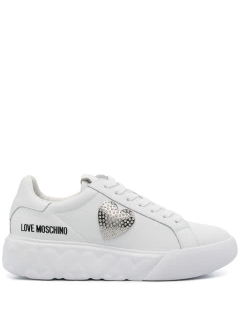 Love Moschino logo-print leather sneakers