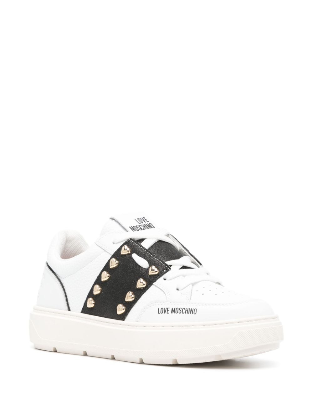 Love Moschino glitter-embellished sneakers - Wit