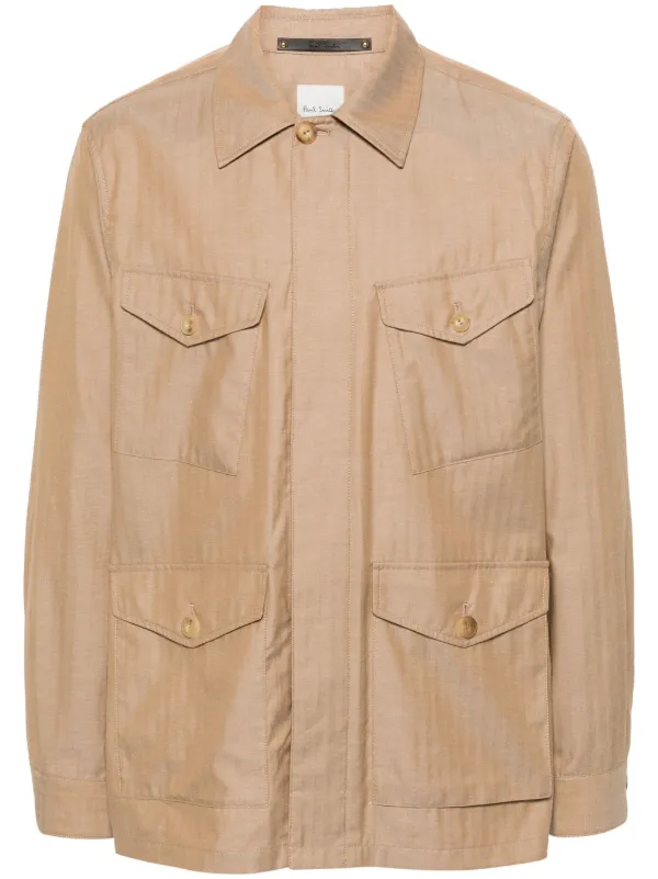 Paul Smith herringbone-pattern Shirt Jacket Brown FARFETCH IN