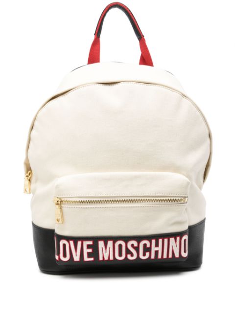 Love Moschino logo-embroidered backpack Women