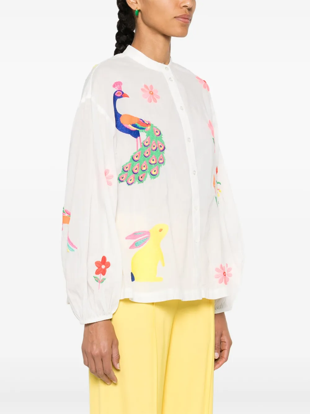Essentiel Antwerp Blouse met geborduurde bloemenBlouse Wit