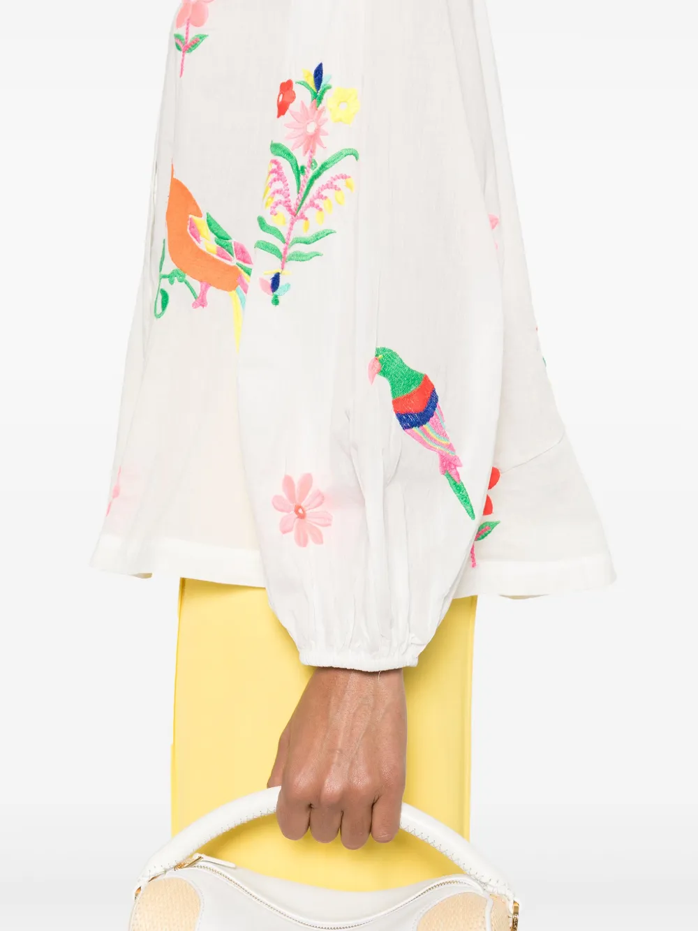 Essentiel Antwerp Blouse met geborduurde bloemenBlouse Wit