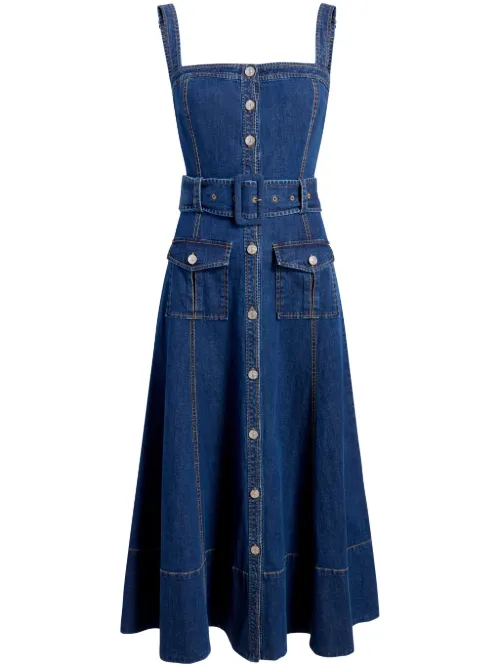 Robe en jean Vega à coupe mi-longue - Cinq A Sept - Modalova