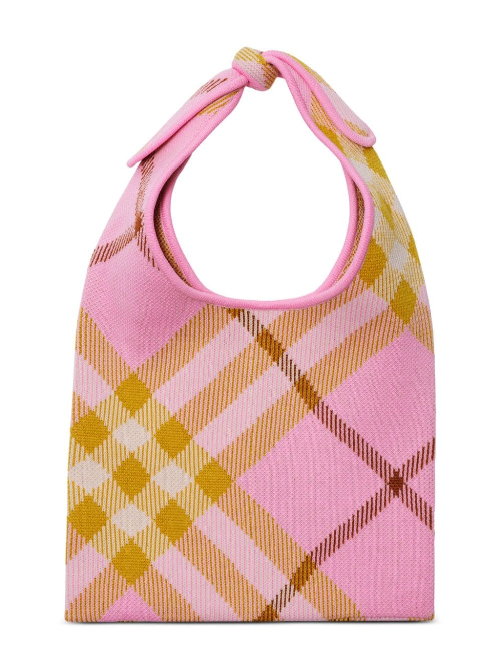 Burberry Kids' Knot-detail Checked Tote Bag In Pink