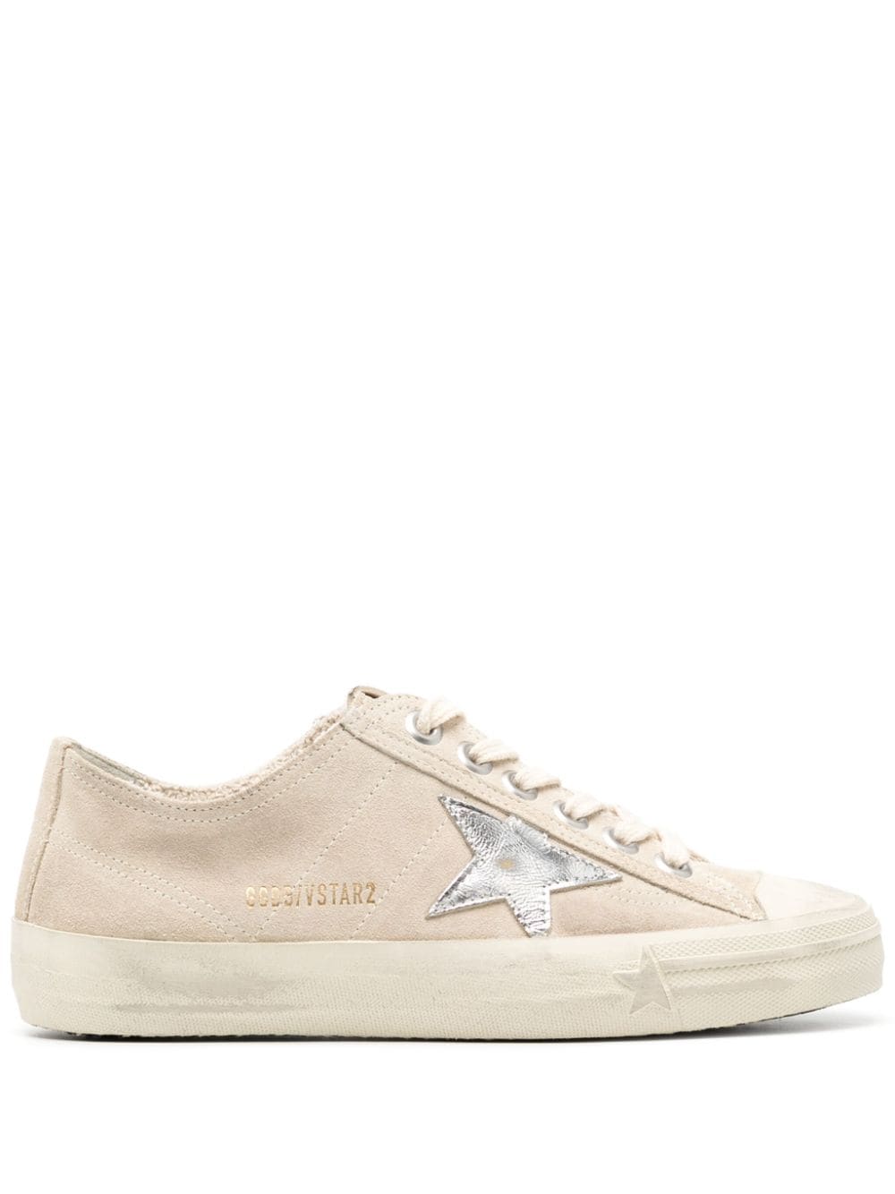 Golden Goose V-star 2 Leather Lace-up Sneakers In White