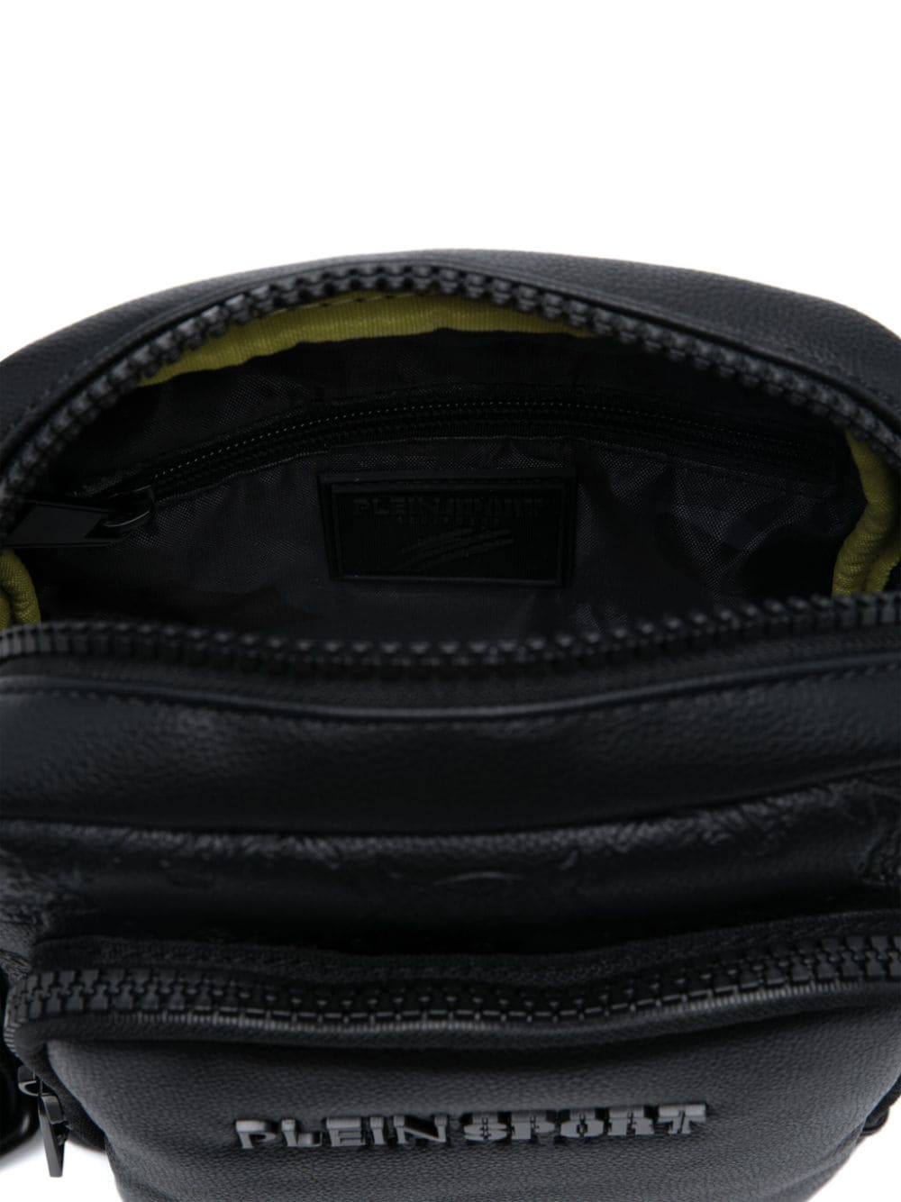 Shop Plein Sport Debossed-tiger Cross Body Bag In Black