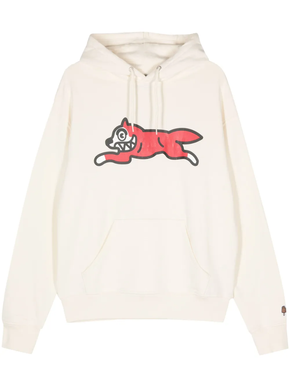 Shop Icecream Running Dog-print Cotton Hoodie In Neutrals