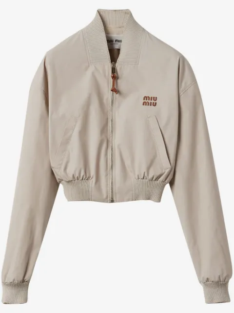 Miu Miu Panama cropped bomber jacket