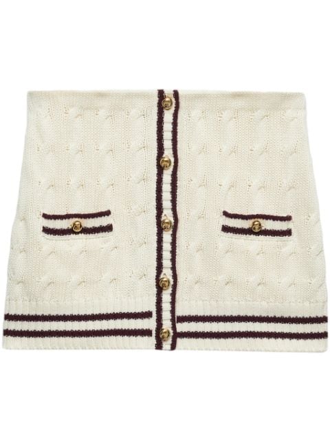 Prada cable-knit cotton mini skirt