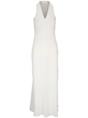 Michelle Mason lace-inset Gown Long Sleeveless Dress | White | FARFETCH ID