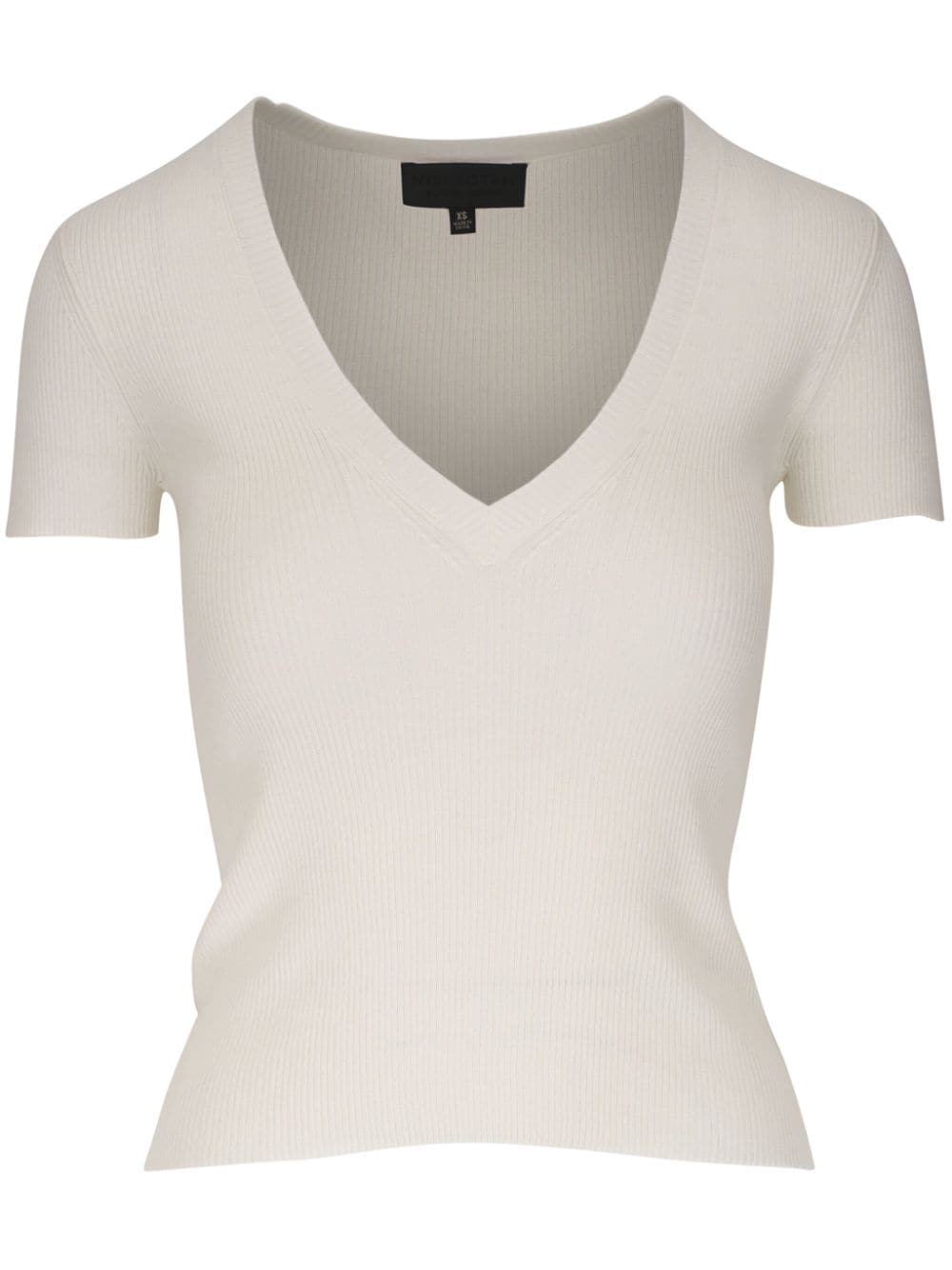 Nili Lotan V-neck Cotton T-shirt In Neutrals