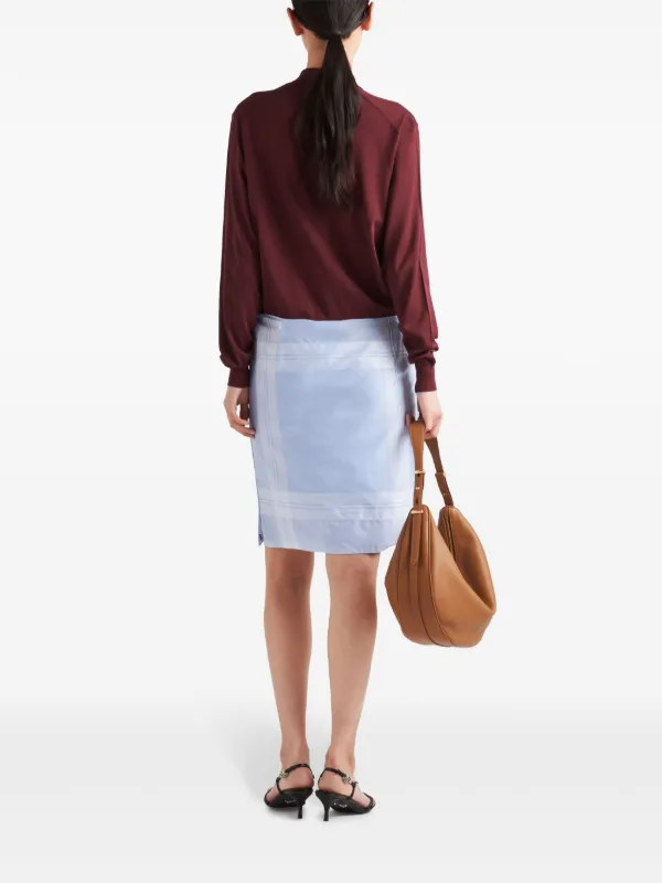 PRADA チェックミニスカト P106YESOOO15R7 F0005 注目の新作♪【PRADA】チェック ウールツイル ミニスカート