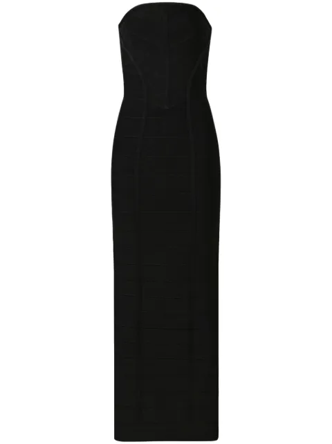 Hervé Léger panelled strapless maxi dress