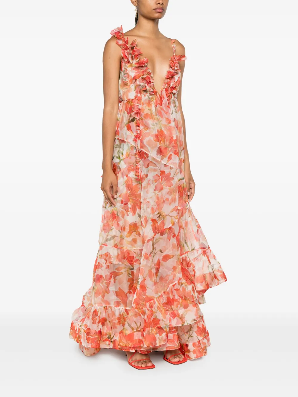 ZIMMERMANN Tranquility Floral Gown | Red | FARFETCH