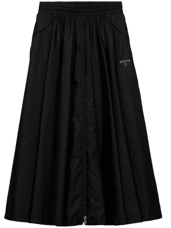 【関税＆送料込み】Prada Wool Long Skirt Prada Long Wool Satin Skirt in Black | Lyst