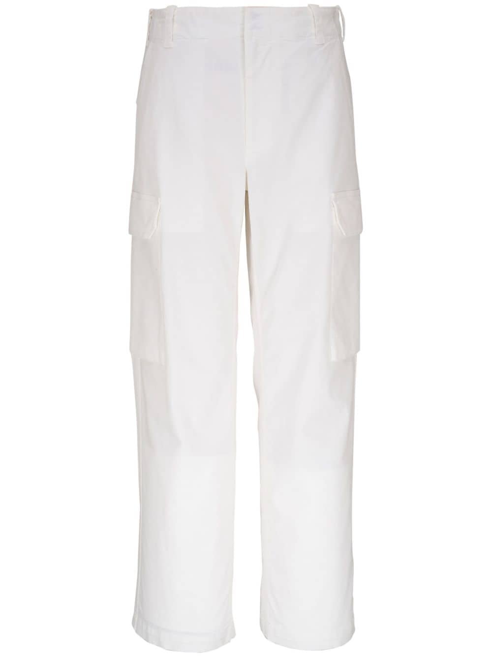 Nili Lotan Leofred Cotton Cargo Trousers In White