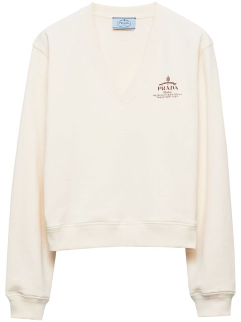 Prada logo-print cotton sweatshirt