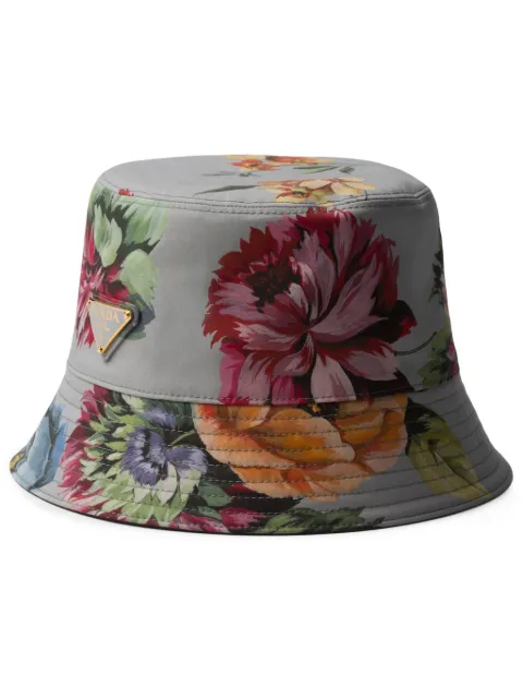 Prada gorro de pescador reversible con estampado floral