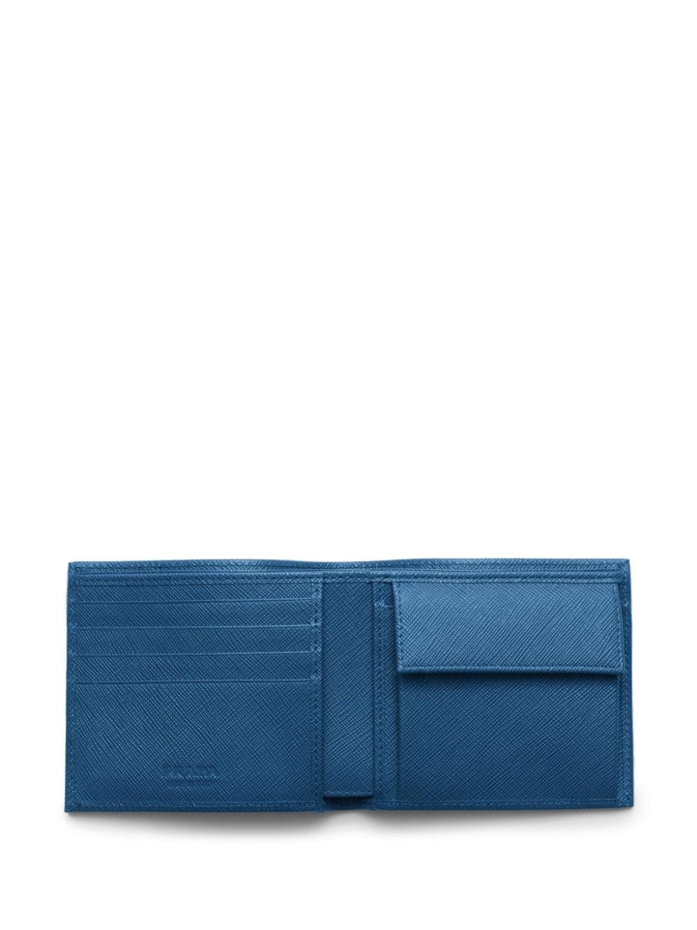 Shop Prada Triangle-logo Leather Wallet In Blue