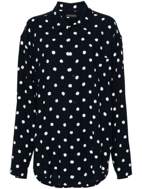 Balenciaga long-sleeves polka dot shirt