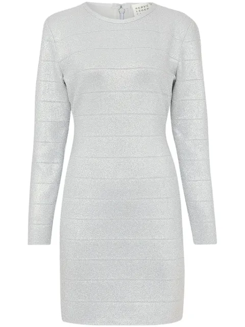 Hervé Léger metallic long-sleeve minidress