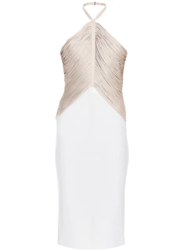 herve leger white and gold dress THE MIRABEL DRESS – HERVÉ LÉGER main image 0