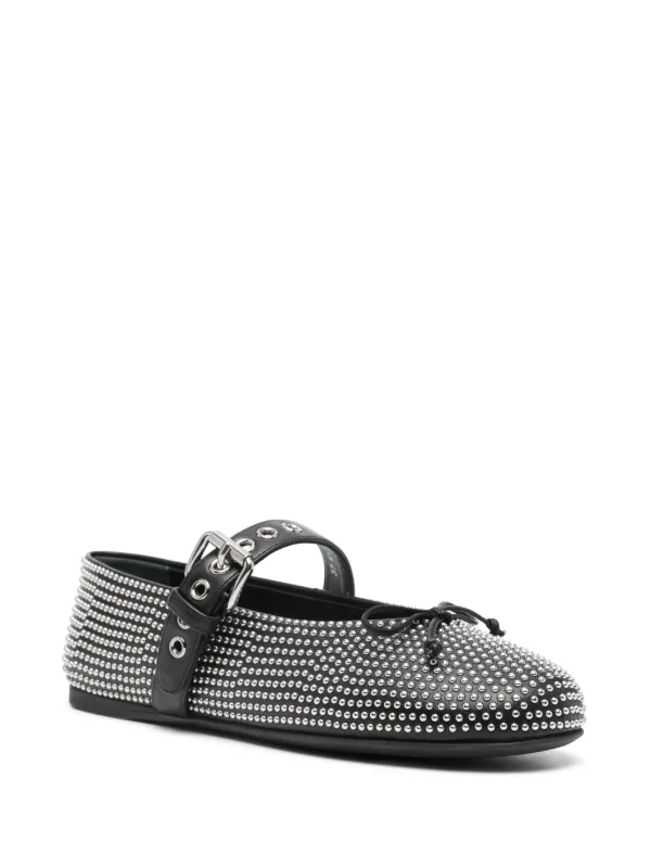 Miu Miu stud-embellished Ballerina Shoes | Black | FARFETCH