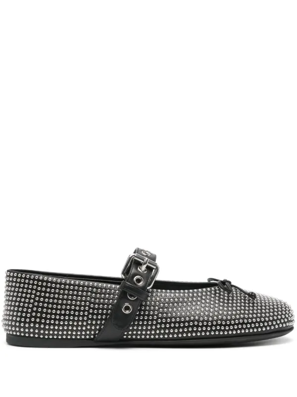 靴 archive miumiu ballet shoes Miu Miu Bow Detail Ballerina Shoes | White | FARFETCH