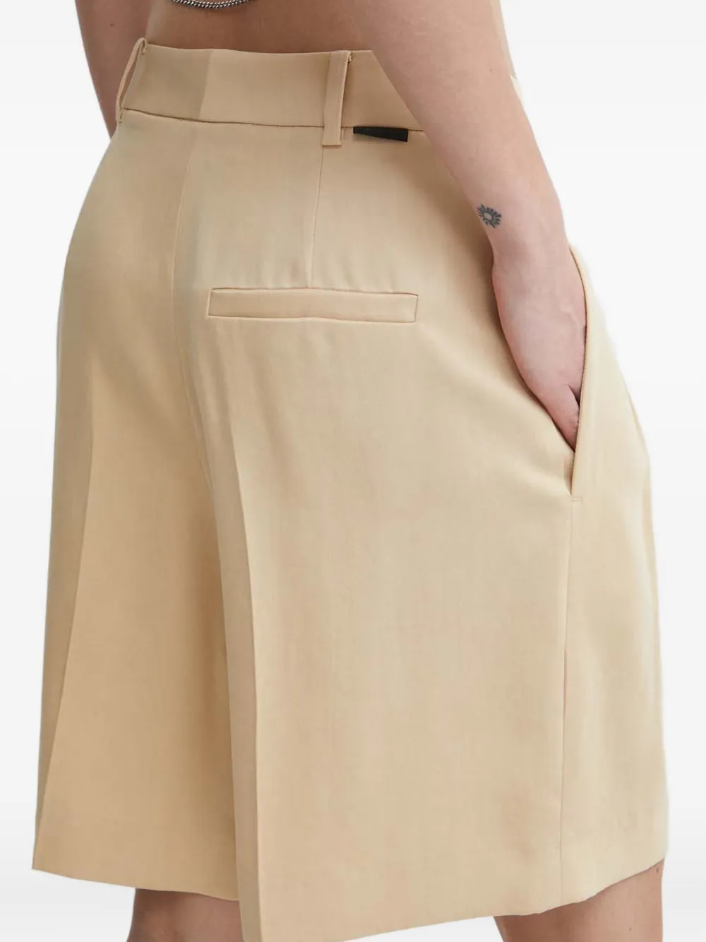 Hugo Boss Pleated Shorts In Neutral