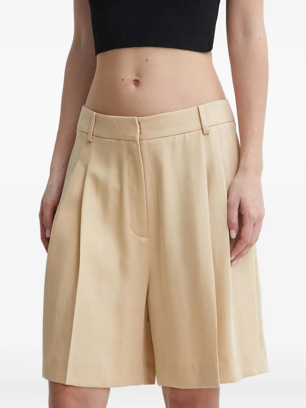 HUGO Geplooide shorts - Beige