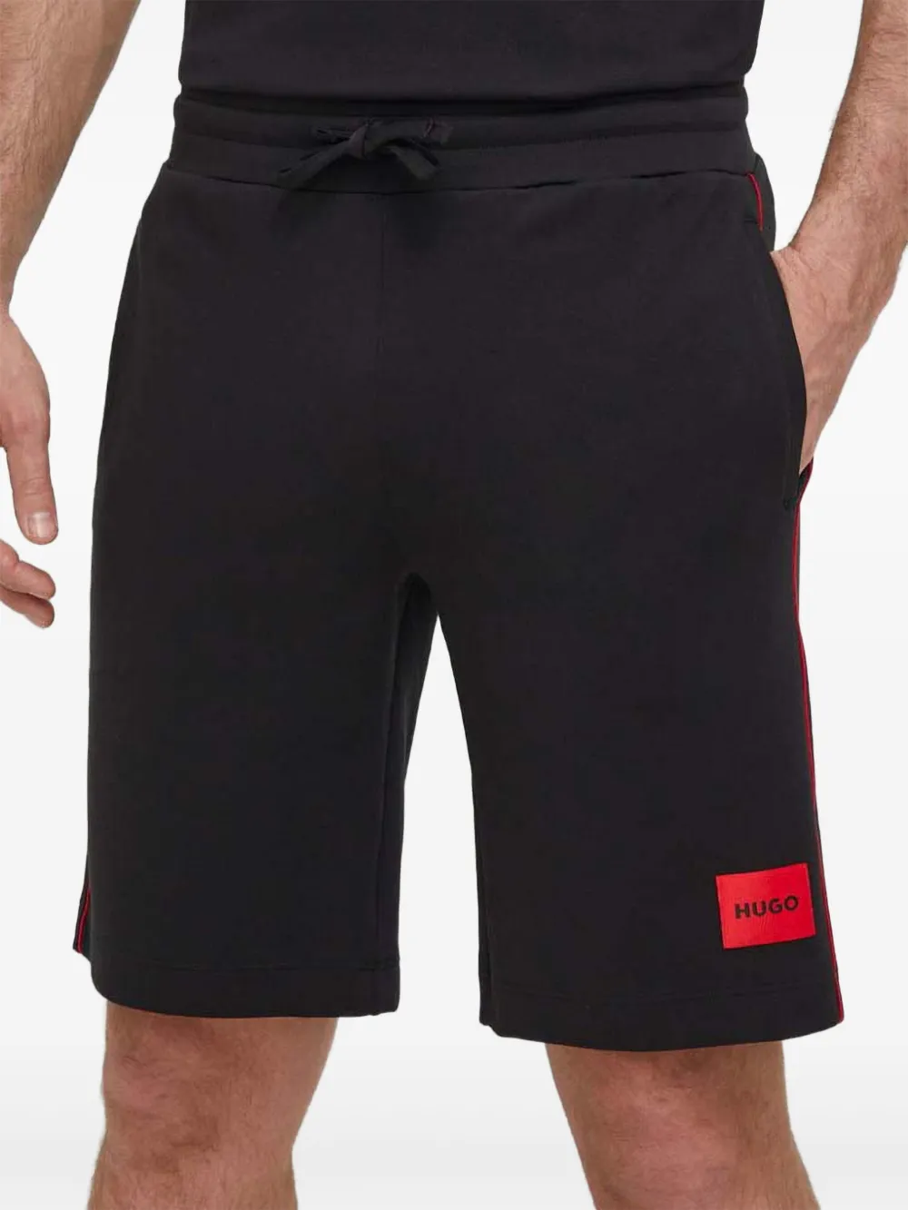 HUGO drawstring logo track shorts | Black | Image 1