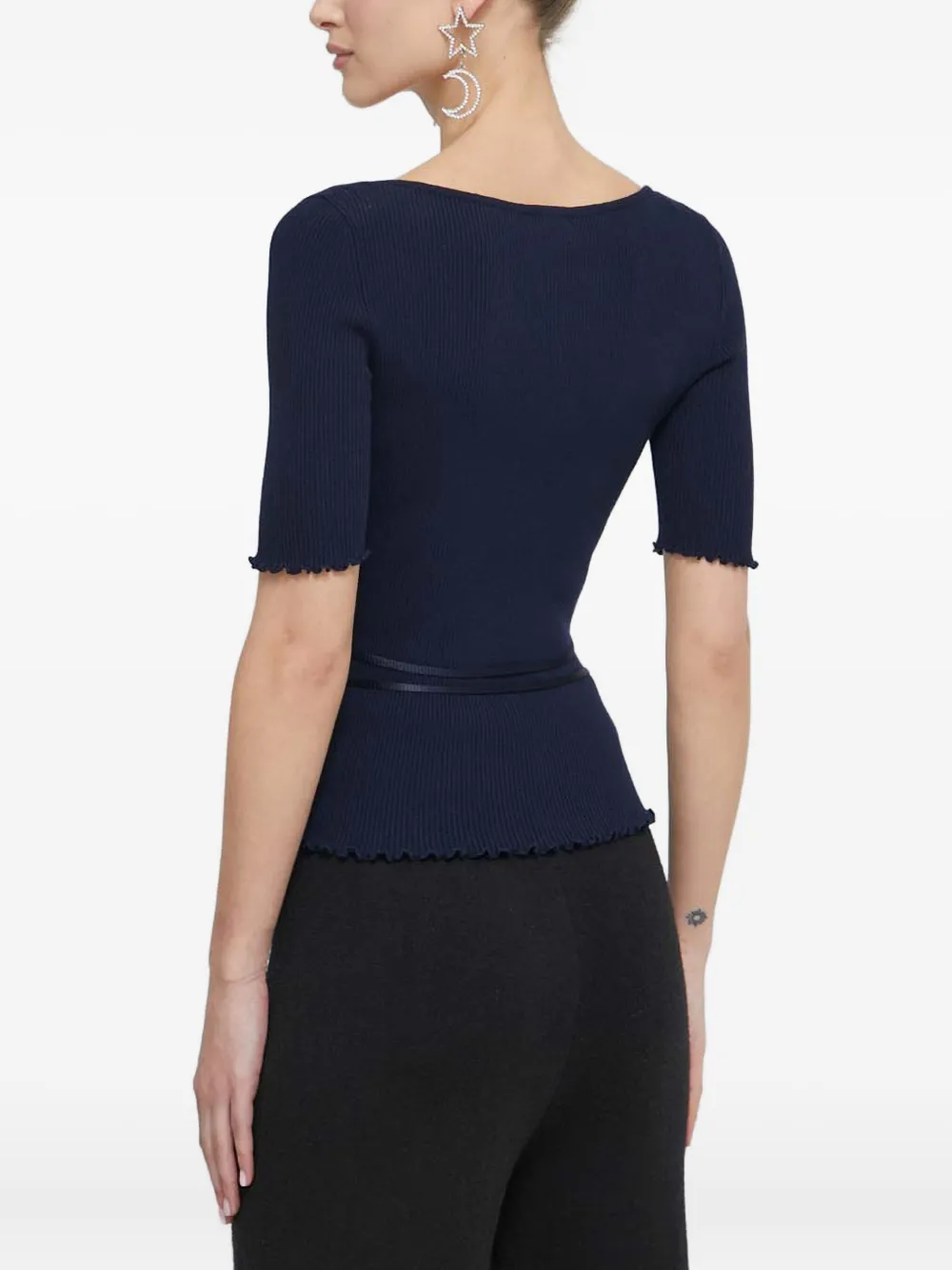 HUGO Top met V-hals Blauw