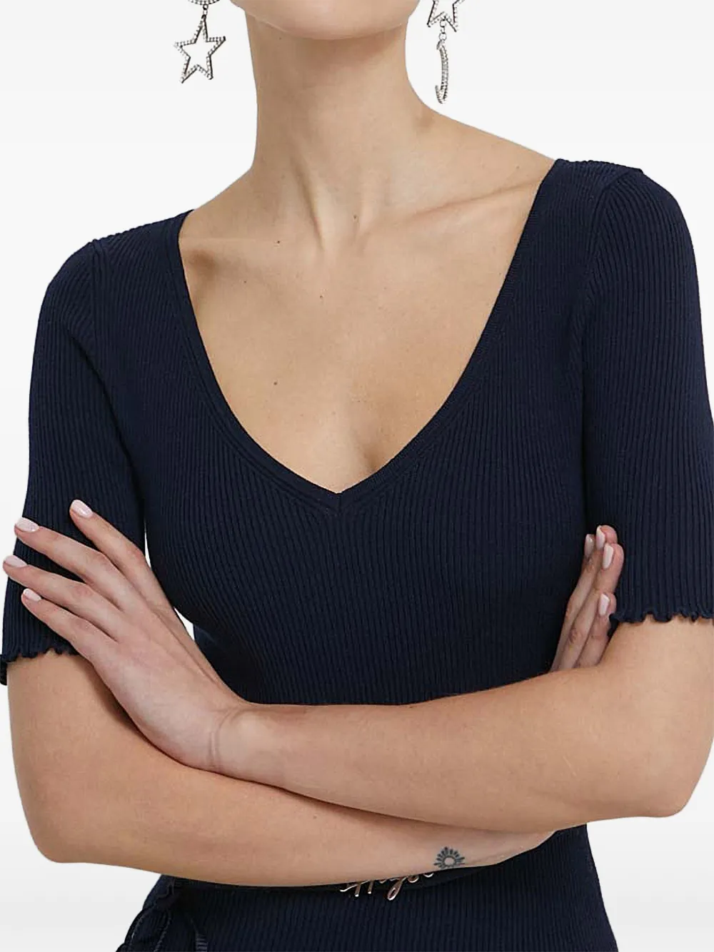 HUGO Top met V-hals Blauw