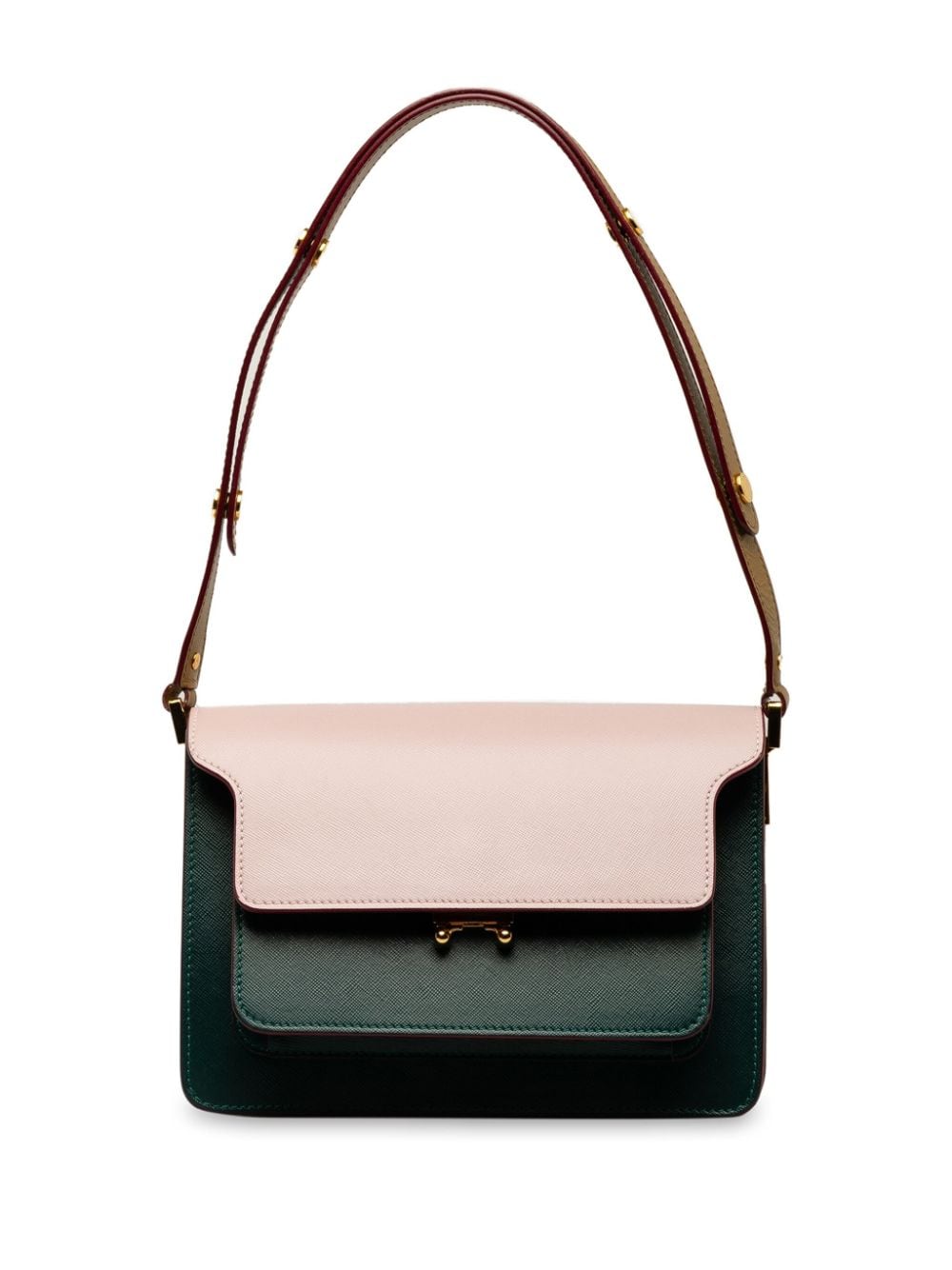 Pre-owned Marni 2013-2023 Tricolor Leather Trunk Shoulder Bag In Green