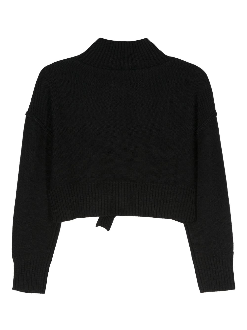 Shop Mm6 Maison Margiela Cut-out Cropped Jumper In Black