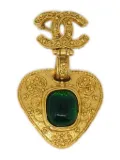 CHANEL Pre-Owned 1994 Gripoix gold-plated heart brooch