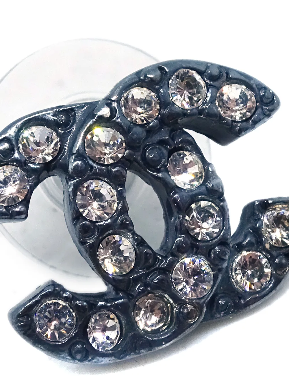 CHANEL Pre-Owned 2004 CC oorbellen verfraaid met stras - Zwart