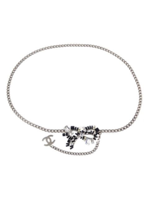 HOT SALE CHANEL 1990-2000s bow-embellished chain belt Women