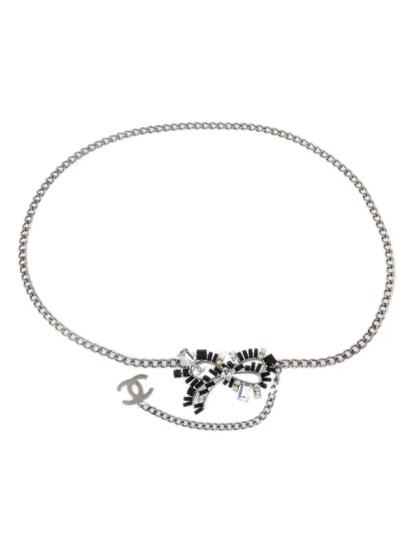 シャネル　チェーン　リボン　ベルト　レディース シャネル CHANEL リボンベルト ココマーク チェーン G20C 黒
