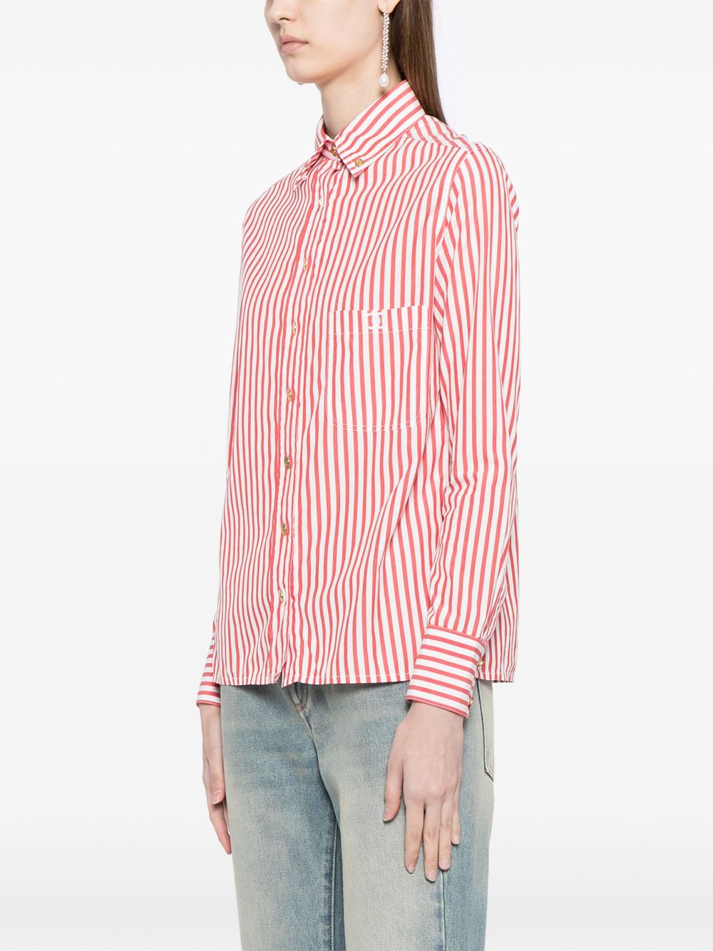 CHANEL 1990-2000s striped cotton shirt Women