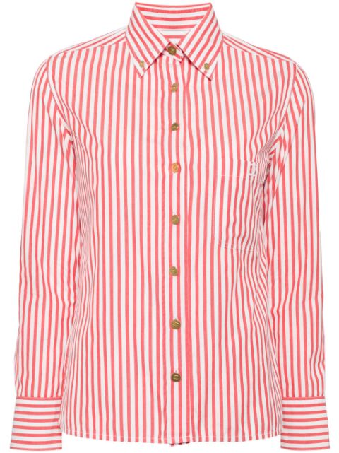 HOT SALE CHANEL 1990-2000s striped cotton shirt Women