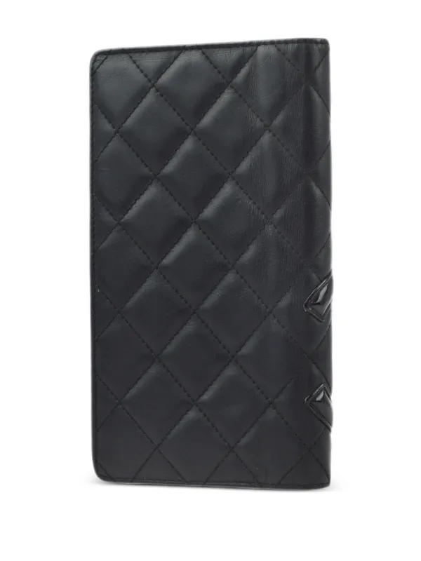 CHANEL Pre-Owned 2008 カンボン ライン 長財布 | ブラック | FARFETCH JP 