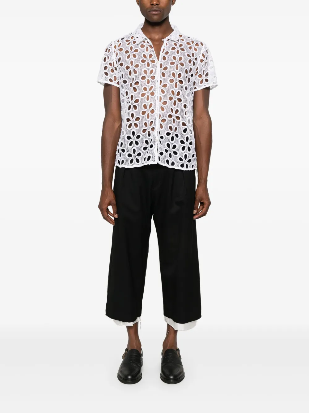 BODE Primrose floral-lace shirt - Wit