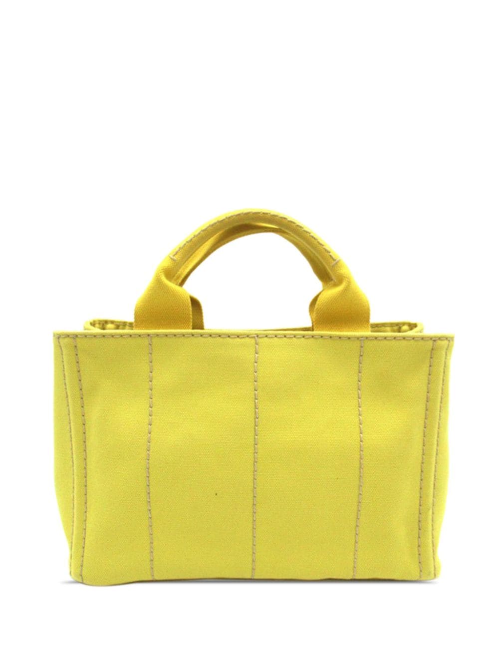 Pre-owned Prada 2013-2023 Canapa Logo Tote Bag In Yellow