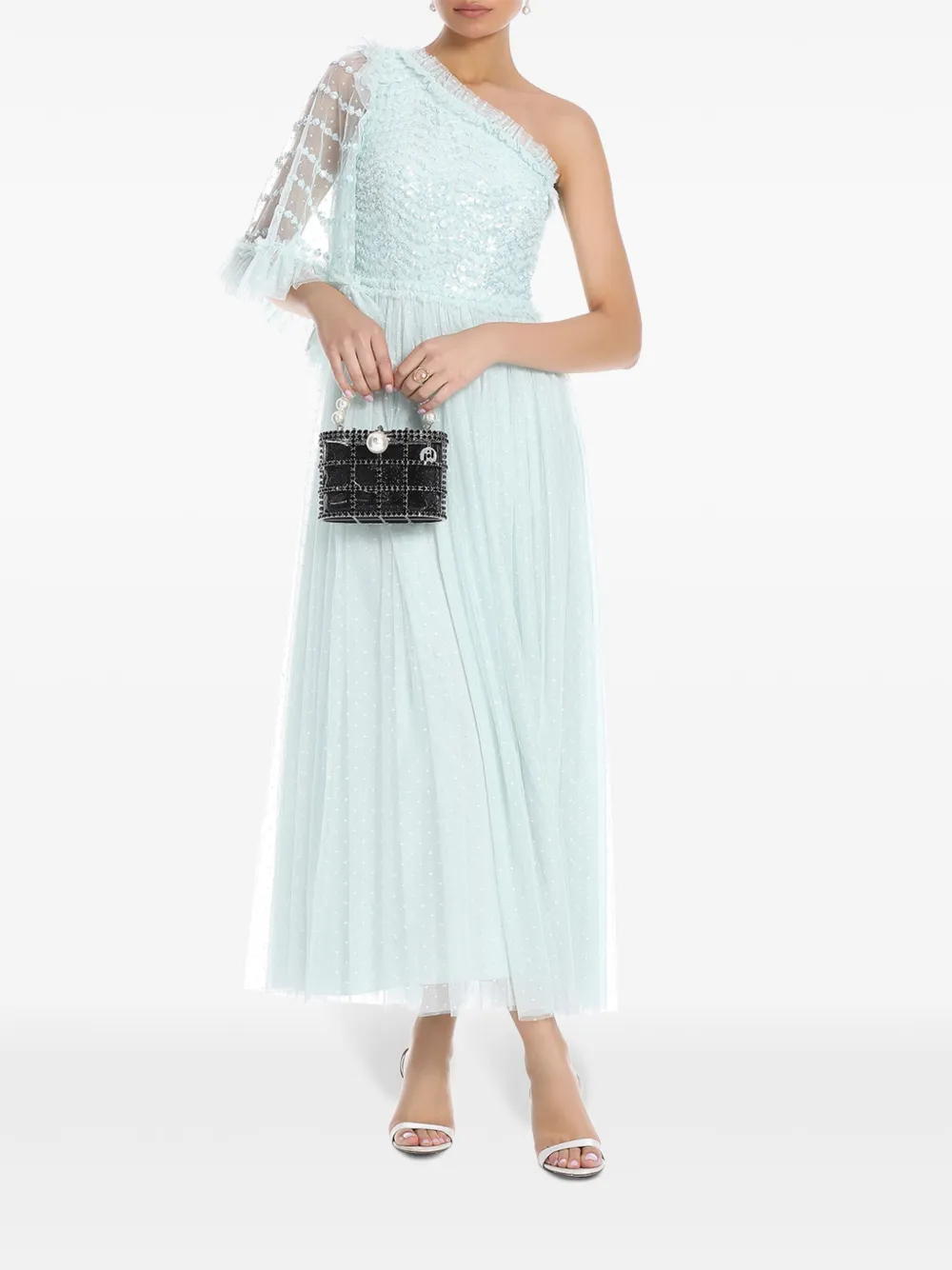 Needle & Thread Einschultriges Kleid Mit Pailletten In Green