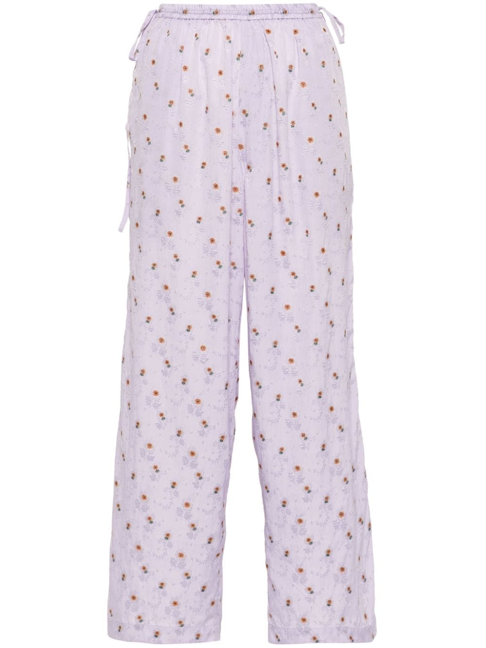 Lilla floral-print straight-leg trousers