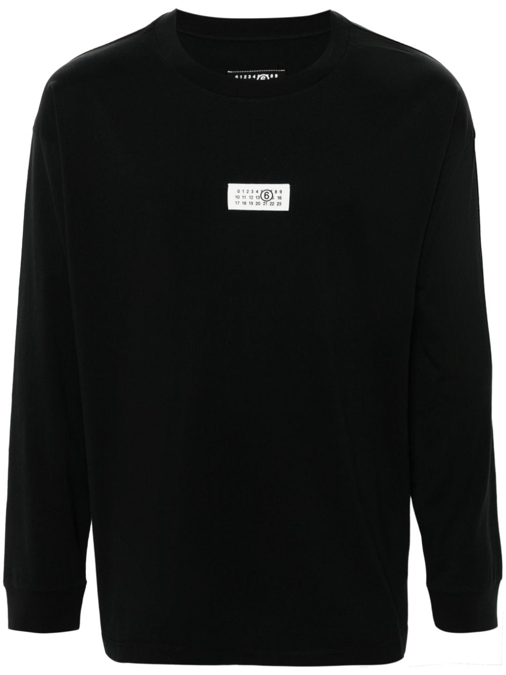 Mm6 Maison Margiela Numbers-tag Long-sleeve T-shirt In Black